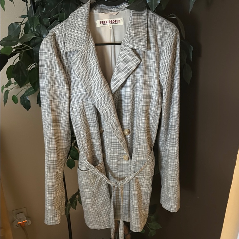 Free People Gray Blazer with Belted Waist - Picture 2 of 7
